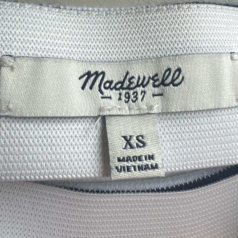 Madewell XS Striped Pencil Skirt Blue/White Eventide High Waist Office Casual - Picture 5 of 7